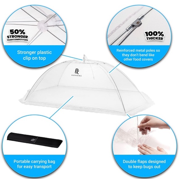 NEW BBQ Reception “PicniKing” Mesh Umbrellas Set 2XL 4Med Carry Bag - Picture 8 of 10